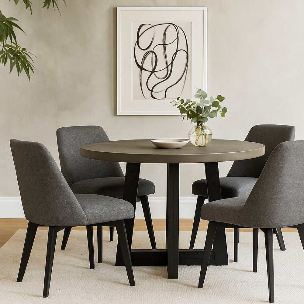 Dining Table | 55" Round | Concrete Top | Gray & Black