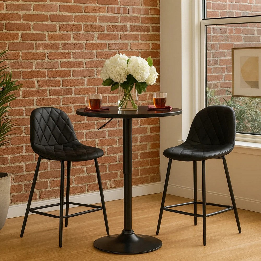 Pub Table | 24" Round | Adjustable Height | Metal Base | Black