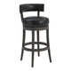 Barstool | 31" | Faux Leather Swivel | Nailhead Trim | Gray