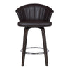 30’’ Channel Stitched Faux Leather Barstool with Tapered Legs Brown By Casagear Home BM236725