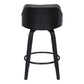 26 Inch Wooden and Leatherette Swivel Barstool Black and Gray By Casagear Home BM236781