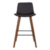 35 Inch Wooden Barstool with Leatherette Seat Brown By Casagear Home BM236787