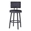 26’’ Lumbar Back Faux Leather Barstool with Stainless Steel Legs Black By Casagear Home BM236920