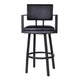 Barstool | Faux Leather | Lumbar Back with Arms | SS Legs | Black