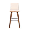 Leatherette Sloped Seat Barstool with Angled Legs Cream By Casagear Home BM236980