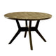 Round Top Wooden Table with Flared Angled Legs, Brown