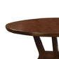 Round Top Wooden Table with Flared Angled Legs Dark Brown By Casagear Home BM237130