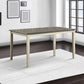 Two Tone Wooden Dining Table with Block Legs, White By Casagear Home