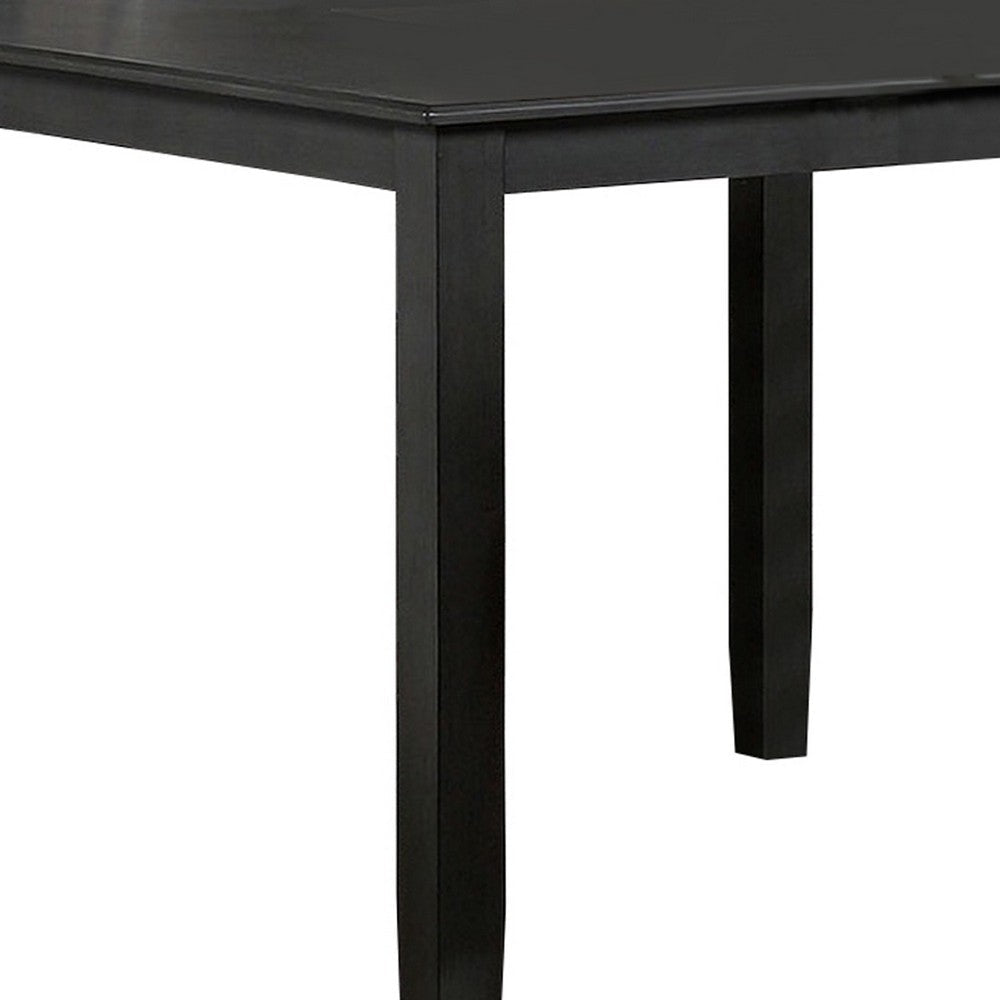 Rectangular Top Counter Height Table with Chamfered Block Legs Gray By Casagear Home BM237135