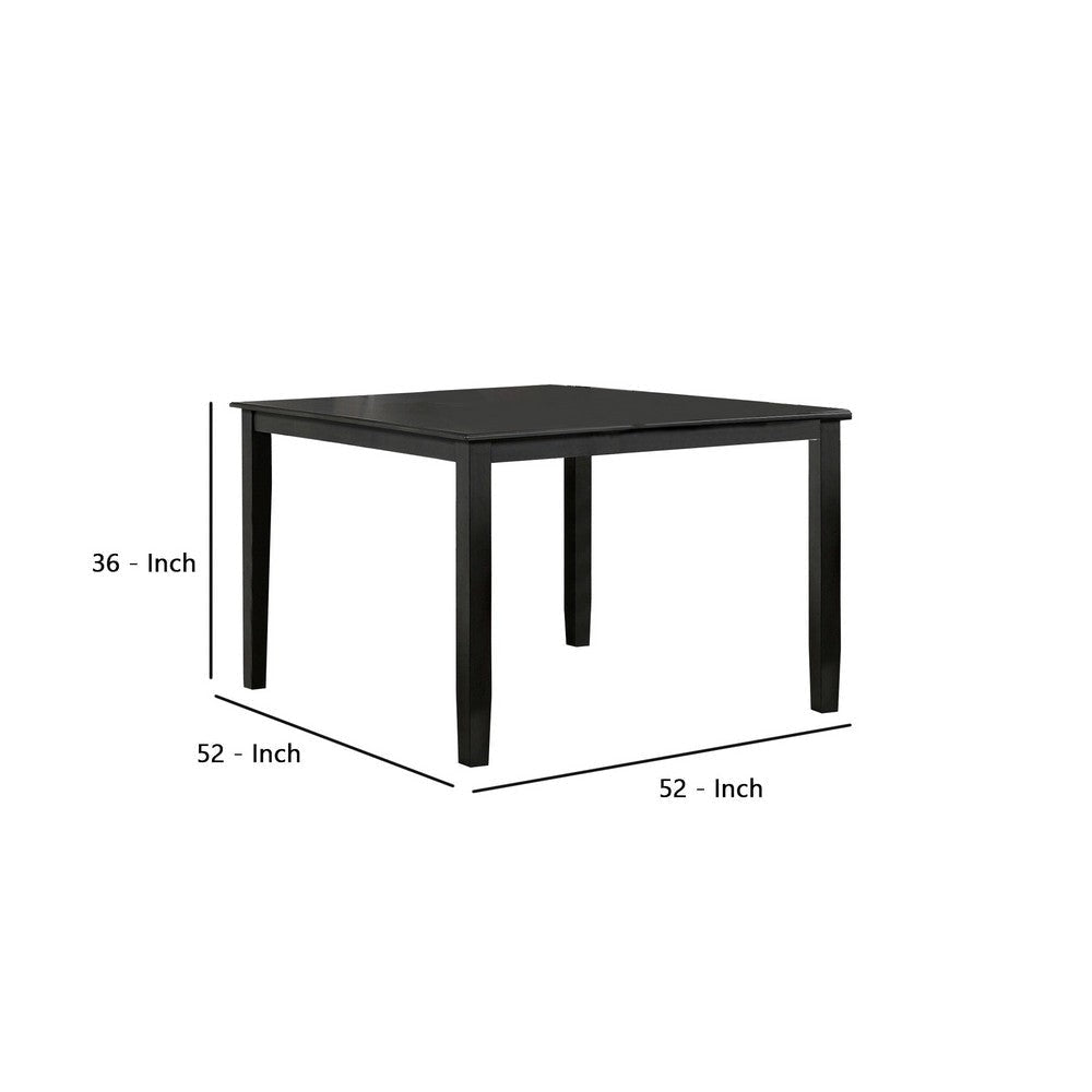 Rectangular Top Counter Height Table with Chamfered Block Legs Gray By Casagear Home BM237135