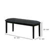 Fabric Seat Bench with Wooden Sleek Block Legs, Black and Gray - BM237156 By Casagear Home