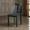 Wooden Side Chair with Fiddle Design Back Set of 2 Black - BM237157 By Casagear Home BM237157