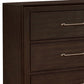 6 Drawer Wooden Dresser with Metal Pulls Walnut Brown By Casagear Home BM237168