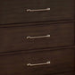 6 Drawer Wooden Dresser with Metal Pulls Walnut Brown By Casagear Home BM237168