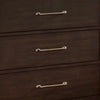 6 Drawer Wooden Dresser with Metal Pulls Walnut Brown By Casagear Home BM237168