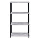 4 Tier Design Bookshelf with Metal Tubular Legs Antique White By Casagear Home BM237179