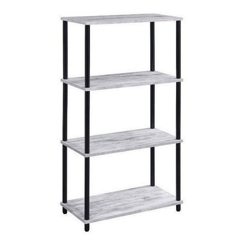 Bookshelf | 4 Tier Design | Metal Tubular Legs | Antique White