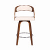 Mid Century Curved Back Swivel Counter Barstool Cream - BM237211 By Casagear Home BM237211