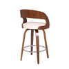 Mid Century Curved Back Swivel Counter Barstool Cream - BM237211 By Casagear Home BM237211