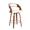 Barstool | Mid Century | Curved Back Swivel | Cream