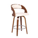 Barstool | Mid Century | Curved Back Swivel | Cream