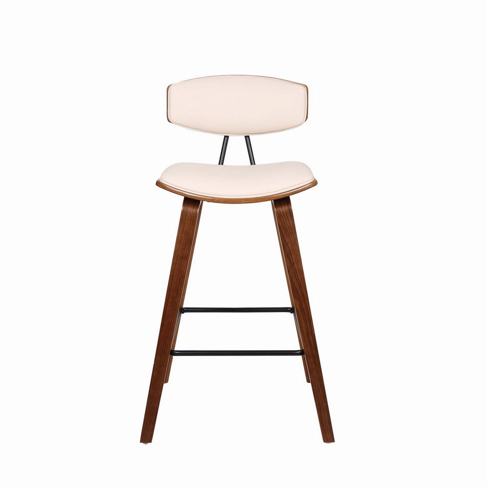 Mid Century Top Padded Back Counter Barstool Cream - BM237213 By Casagear Home BM237213