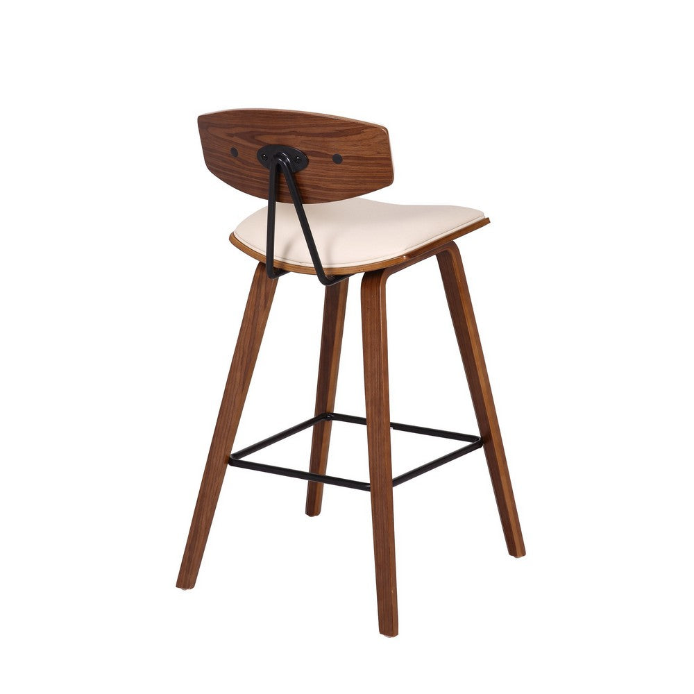 Mid Century Top Padded Back Counter Barstool Cream - BM237213 By Casagear Home BM237213