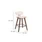 Mid Century Top Padded Back Counter Barstool, Cream - BM237213 By Casagear Home