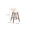 Mid Century Top Padded Back Counter Barstool, Cream - BM237213 By Casagear Home