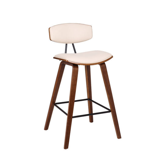 Barstool | Mid Century | Top Padded Back | Cream