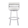 Barstool | Faux Leather | Curved Back | Swivel Mechanism | White