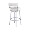 Barstool | Faux Leather | Curved Back | Swivel Mechanism | White