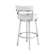Barstool | Faux Leather | Curved Back | Swivel Mechanism | White