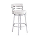 Barstool | Faux Leather | Curved Back | Swivel Mechanism | White
