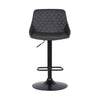 Metal and Leatherette Bar Stool with Adjustable Height, Black By Casagear Home