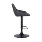 Metal and Leatherette Bar Stool with Adjustable Height, Black By Casagear Home