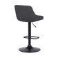 Metal and Leatherette Bar Stool with Adjustable Height, Black By Casagear Home