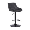 Barstool | Metal & Faux Leather | Adjustable Height | Black