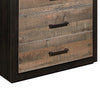 Rustic Style 5 Drawer Wooden Chest with Metal Bar Handles Brown By Casagear Home BM237352