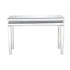 Mirror Inlay Sofa Table with Faux Crystal Accents Silver By Casagear Home BM238106