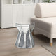 End Table | Multiple Faceted | Faux Diamonds | Mirrored | Silver