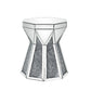 Multiple Faceted Mirrored End Table with Faux Diamonds Silver By Casagear Home BM238109