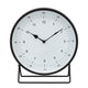 Table Clock | Metal | Round Shaped | Dual Curved Base | Black