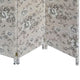 Room Divider | 71" | 3 Panel Fabric | Floral Print | Gray