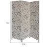 Room Divider | 71" | 3 Panel Fabric | Floral Print | Gray