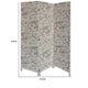 Room Divider | 71" | 3 Panel Fabric | Floral Print | Gray