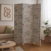Room Divider | 71" | 3 Panel Fabric | Floral Print | Gray