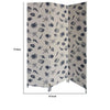 71 Inch 3 Panel Fabric Room Divider with Seashell Print, Blue