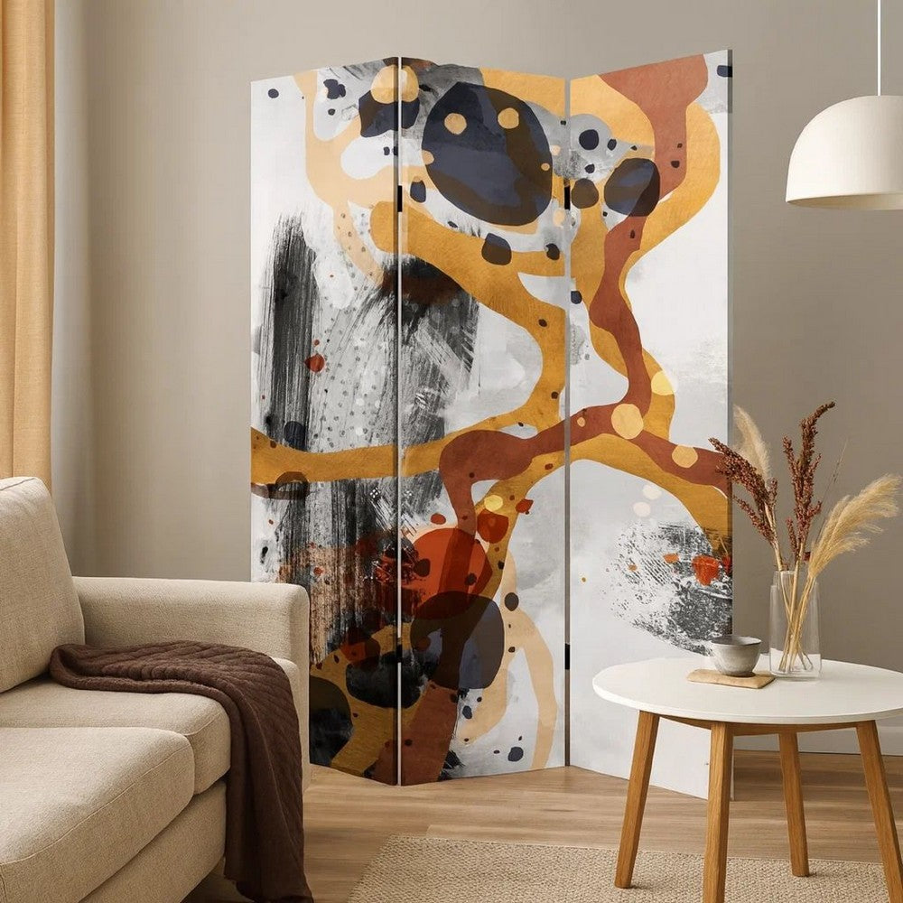 Room Divider | 72" | 3 Panel Canvas | Splash Print | Multicolor
