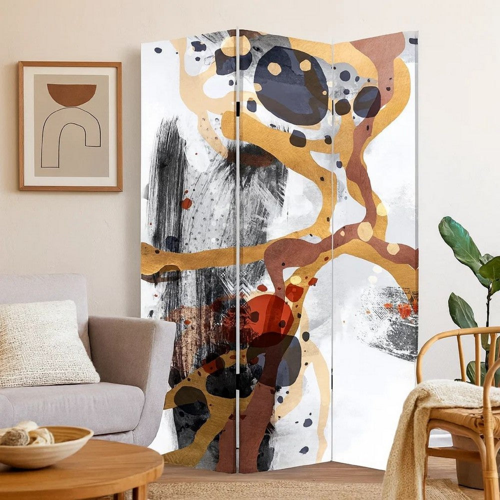 Room Divider | 72" | 3 Panel Canvas | Splash Print | Multicolor